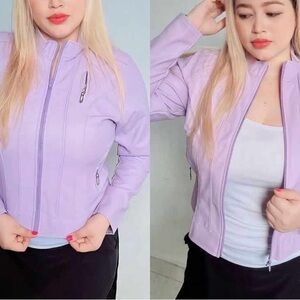 Synthetic leather jacket